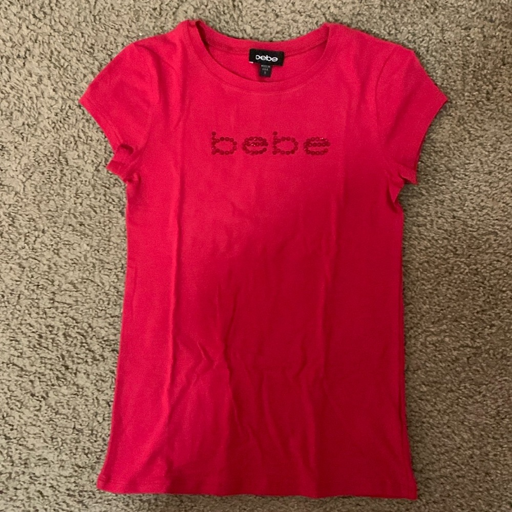 Red rhinestone bebe shirt